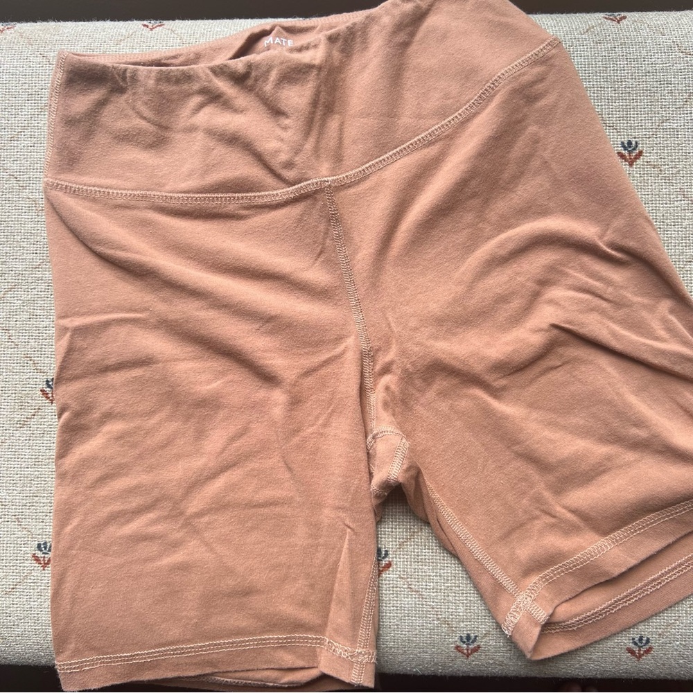 MATE Tan Biker Shorts